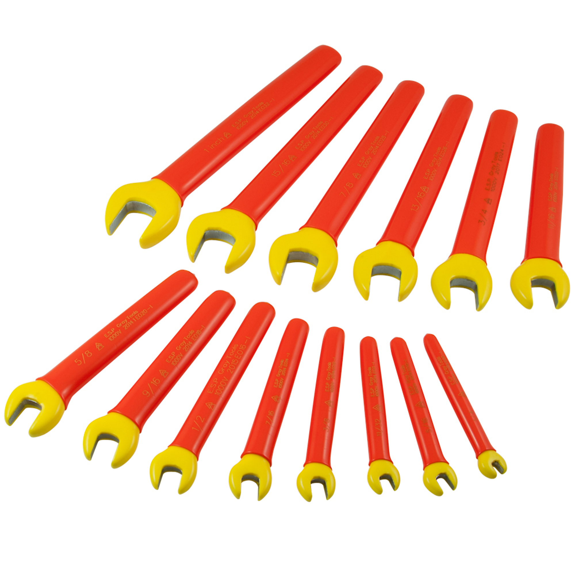 Gray Tools SAE Openm Wrench Set, 14-Pc., 1000V Insulated, Model# DO14-I